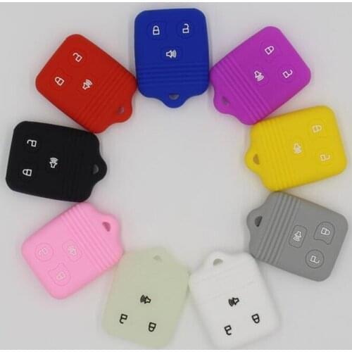 Silicone rubber car key cover for ford Expedition F-150 F-250 F-450 F-350 F-550 Super Duty 3 button key case cover