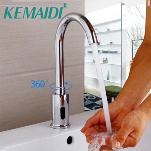 KEMAIDI Bathroom Basin Faucet Torneira Automatic Hands Touch Sensor Faucets Bathroom Brass Sink Chrome Faucets & Taps Water Tap