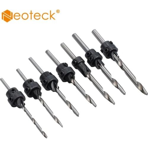 Neoteck 22Pcs/Set 3.8-5.56mm Tapered Wood Screw Heavy Countersink Drill Bit Wood work Screw Drill Set Woodworking Drill Tool