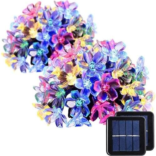 2pc 1p Solar Cherry Flower lights 8 Models Solar String Light for Home Garden Decoration Waterproof Christmas Party Fairy Lights