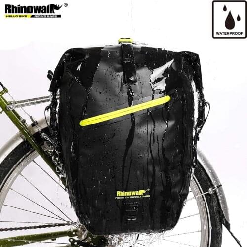Rhinowalk 25L Waterproof Bike Bag MTB Bike Bag Road Bicycle Rear Rack Bike Pannier Bag Leather Bike Bag Cycling Promend Bag