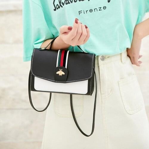 Wholesale Bee Square Bag Womens 2021 New Style Messenger Bag Contrasting Color Galaxian Shoulder Bag Lady Coin Purse Wholesale