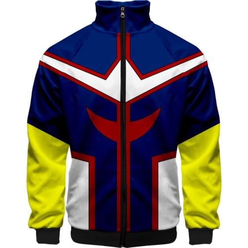 2020 My hero academy cosplay costume 3D windbreaker Zipper baseball Jackets bomber Japanese Cosplay Jackets Clothes