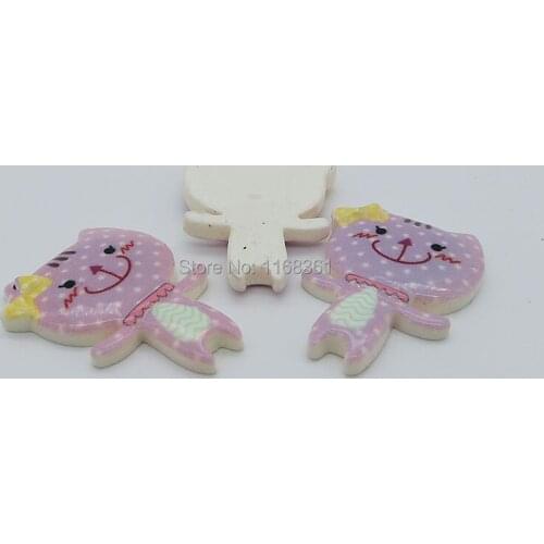 1pcs/lot resin flat back light purple colorful print happy Kitty cat 29mm Scrapbook Embellishment DIY Phone Decoration C001-10