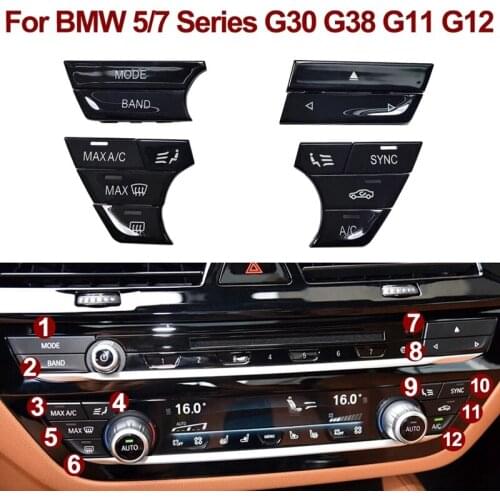 12Pcs Car Dashboard Air Conditioning Control AC Buttons Repair Kit for BMW 5 7 Series G30 G38 G11 G12