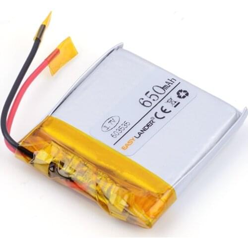3.7V 650mAh 603535 Lithium Polymer LiPo Rechargeable Battery For Mp3 Mp4 Mp5 DIY PAD DVD E-book bluetooth headset