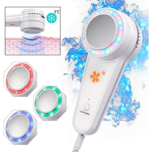 3 Colors Photon Face Treatment For Wrinkles Skin Tightening Shrink Pores Anti Aging Cold Hammer Cryotherapy Skin Care Tools