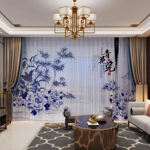 3D Digital Print Floral Birds Curtains Landscape Fashion Decor For Living Room Bedroom Home Decoration Custom Curtains