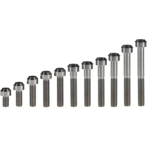 4/6Pcs M6 Titanium Bolts M6x10 15 20 25 30 35 40 45 50 60 65 70 80mm Inner Torx Head Ti Screw for Bicycle Motor Modify Fasteners