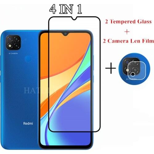 4 in 1 Tempered Glass For Redmi 9C 9A 9 8 8A 7A Screen Protector Camera Lens Film For Xiaomi Redmi 9C Glass Redmi Note 9 9S 8T