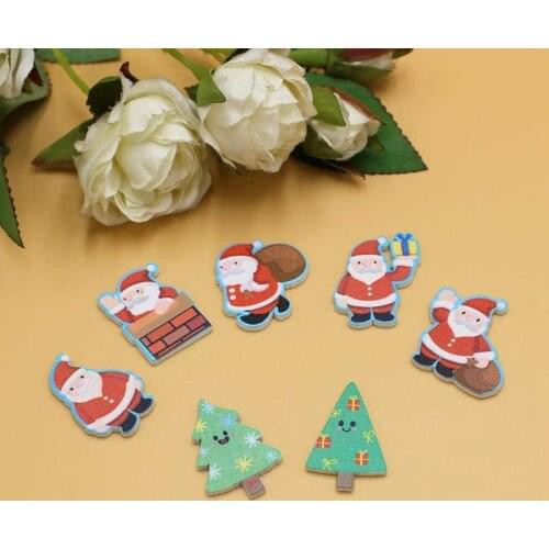 50pcs no Holes Mixed Christmas Decor Buttons For Handmade for Xmas Crafts Supplies Sewing Scrapbooking Accessories