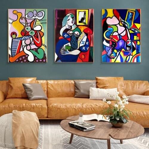 Abstract Colorful Art Woman Posters and Print for Home Decoration Living Room Bedroom Classic Wall Art Oil Painting on Canvas