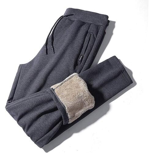 Plus velvet thicken Winter Trousers Sportwear Joggers Straight Pants Casual Men Jogger Pants Cotton Warm Sweatpants L-7XL