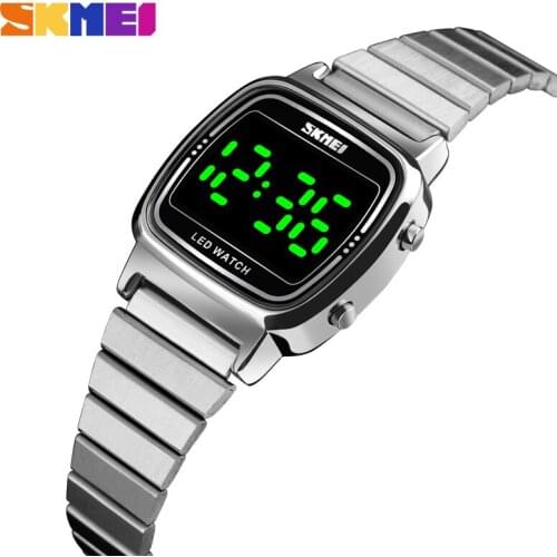 Fashion Womens Watches Top Brand SKMEI Waterproof Digital Watch Led Light Date Display Clock Watch For Women Dress Bracelet