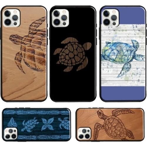 Wood Turtle Case For iPhone 12 Pro Max 12 mini 11 Pro Max 6S 7 8 Plus X XR XS Max SE 2020 Cover
