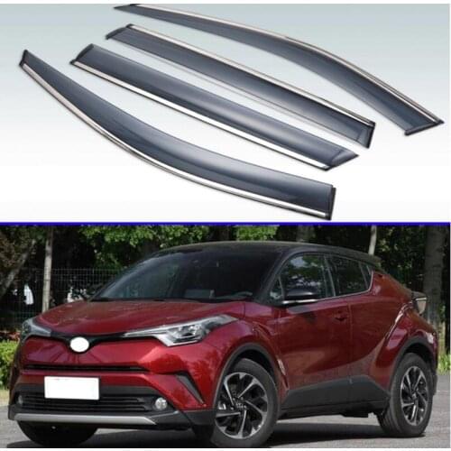 For Toyota C-HR CHR 2016 2017 2018 2019 Plastic Exterior Visor Vent Shades Window Sun Rain Guard Deflector 4pcs