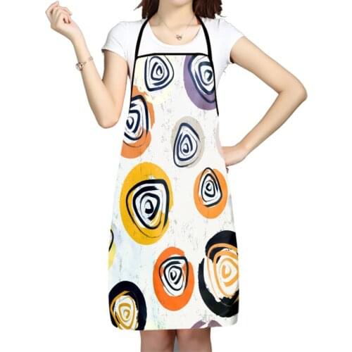 Abstract Pattern Oxford Fabric Apron For Men Women Bibs Home Cooking Baking Cleaning Aprons Kitchen Accessory 50x75cm 68x95cm
