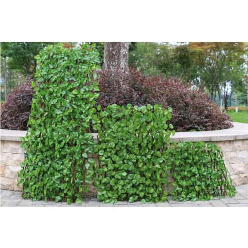 Artifitial Plants Simulation Leaves Fence Telescopic Flowers Green Leaves Outdoor Garden Decoration Fence Courtyard Home Decor