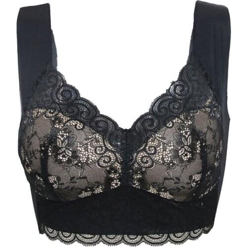 Pocket Bra for Silicone Breast forms Wire Free Full Lace Coverage Support Bra Ajusen for Mastectomy Crossdresser Transgender