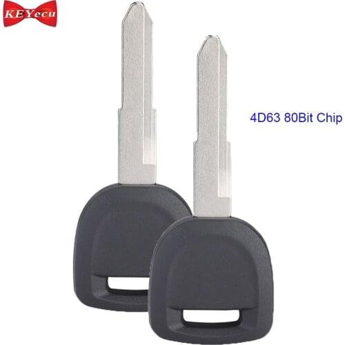 KEYECU 2pcs for Mazda 3 6 CX-7 CX-9 MX-5 Miata RX-8 4D63 80Bit Chip Transponder Key Fob