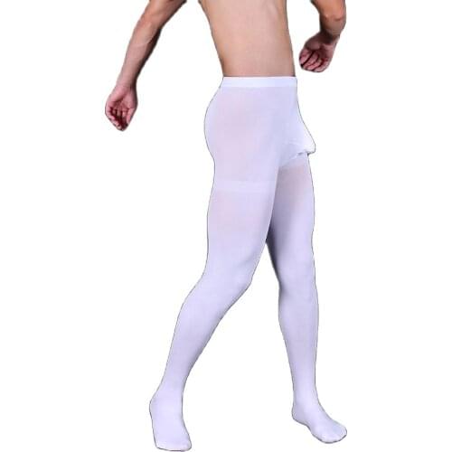 Mens Elephant Nose U Convex Pouch Pantyhose 80D Nylon Stockings Autumn Leggings Hombre Thermal Pants Pantalon Pijamas Trousers