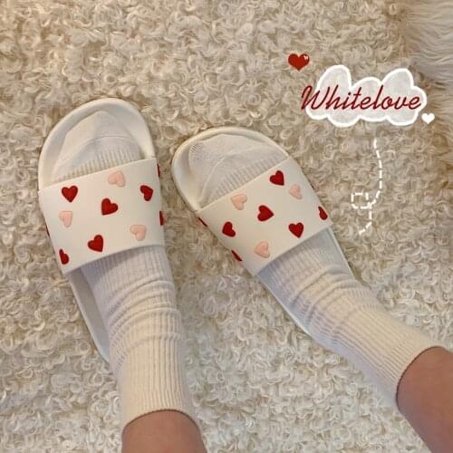 Summer Fashion Women Cartoon Fruit Cherry Slippers Cute Print Heart Casual Beach Sandal Girl Flat Sole Home Slides Outdoor Shoes