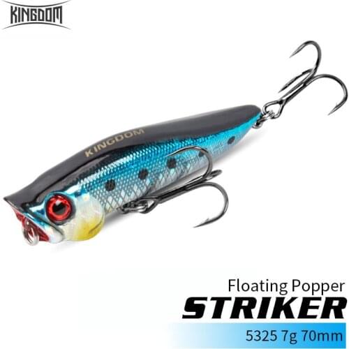 Top Seller KINGDOM STRIKER Floating Popper Fishing Lure 7g 70mm Wobblers Hard Baits Fishing Accessories Tackle Artificate Baits