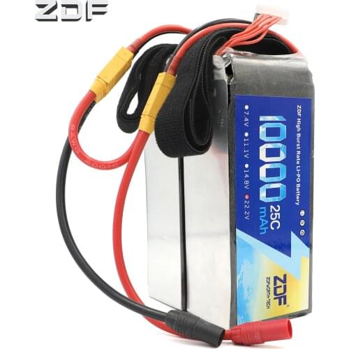 ZDF 44.4V 12S 10000mAh (2pcs 22.2V 10000mAh)25C Lithium Polymer Lipo Battery with XT90 to AS150/XT150/XT90 plug for RC drone