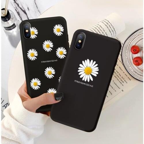 Cute Daisy Flower Case For iphone X XS XR XS Max Soft Phone Case For iphone 6 6s 7 8 Plus X XS XR 11 Pro Max Silicone Soft Cases
