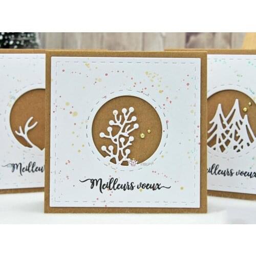 Mmao Crafts Metal Steel Cutting Dies New Deer tree grass circle Stencil For DIY Scrapbooking Paper/photo Cards Embossing Dies