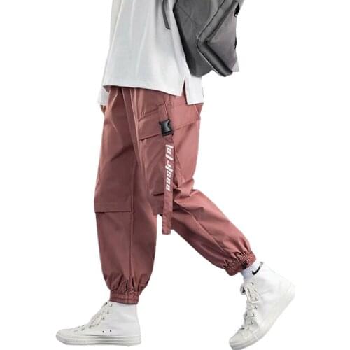 2020 New Streetwear Mens Multi Pockets Cargo Harem Pants Hip Hop Casual Male Track Pants Joggers Trousers Harajuku Men Pants