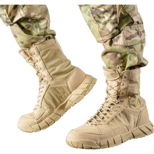 Male Outdoor High Tube Lightweight Sports Hiking Climbing Boots Shoes Men Desert Jungle Tactical Combat Breathable Boot Sneakers