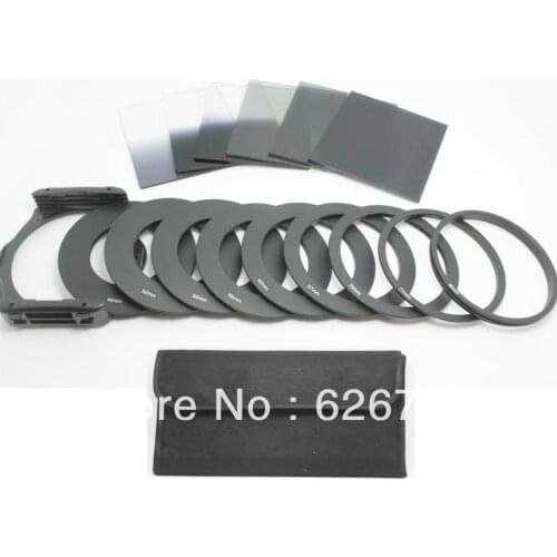 New 6pcs ND2 ND4 ND8 Gradual ND2 4 8 Filter Set + 9pcs Ring Adapter for Cokin P