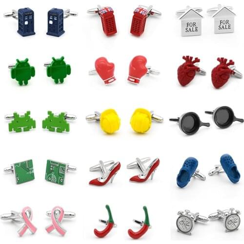 New Fashion Personalized French Shirt Cufflinks Life Elements Creative Interesting Fruit House Tools Design Accessories