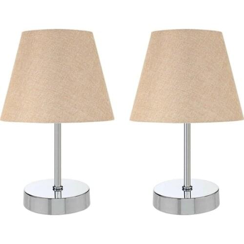 New Best Metal Flip Dual Lampshade Table Lamp Chrome Powder Lampshade