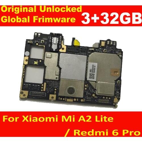 Original Unlock Mainboard Motherboard For Xiaomi Redmi 6 Pro Redmi6 Pro Circuits Board Plate Global 6pro / MiA2 lite Card Fee