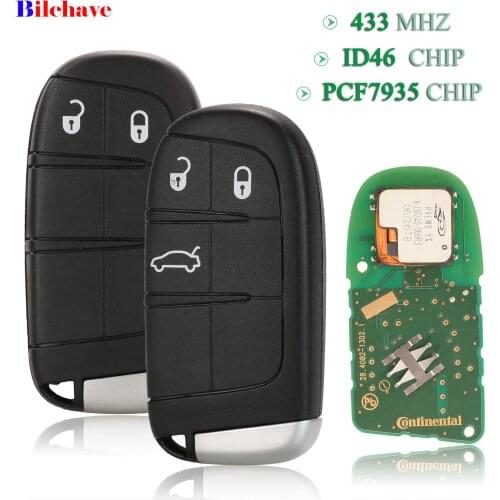 Bilchave 2/3 Buttons Original 433Mhz Remote Smart Car Key ID46 PCF7953 Chip Fob For Fiat 500X 2015-2017 Replacement