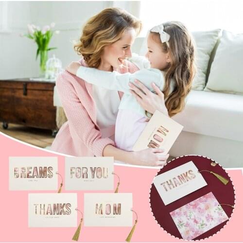 3D Mothers Day Thanksgiving Paper Carving Blessing Card Handmade Paper Greeting Card Envelope For Mom Dad Teacher Love Gifts