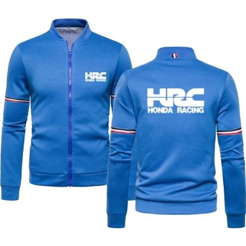 Casual Mens jackets HRC Race Motorcycle Printing Spring Autumn Mens sweatshirt Fashion Cotton High Quality Mens Zip Jacket