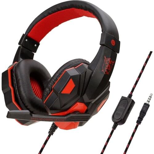3.5mm Wired Gaming Headsets Over-ear Headphones with Mic Stereo Earphones Deep Bass for PS4 Xbox One PC Computer Gamer