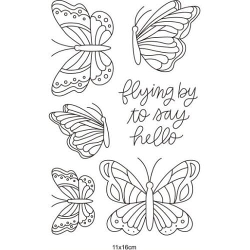 Butterfly transparent Clear Silicone Stamp/Seal for DIY scrapbooking/photo album Decorative clear stamp sheets B054