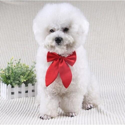 Clearance Sale Freesize Adjustable Pet Bow Tie Pet Dog Accessories for Christmas Satin Dog Necktie for Small Medium Dogs