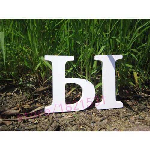 Russian Letter alphabet 20cm Home Decor Decoration artificial Wood Wooden White Letters word Birthday Wedding Decoration