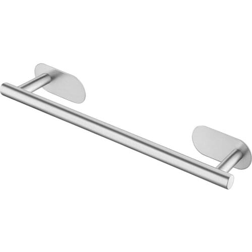 Stainless Steel Towel Rail Self Adhesive Towel Rack for Bathroom Kitchen Toilet Wall Mounted Punch-Free Installation