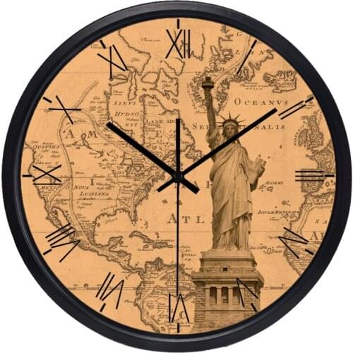 The World Time Zone Clock Brand Hotel Lobby Clock Roma Number Map Clock