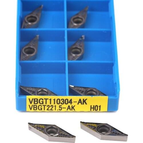 VBGT110302-AK VBGT110304-AK H01 VBGT110308-AK H01 Carbide Inserts External Turning Tools CNC Lathe Blades Aluminum Turning Tools