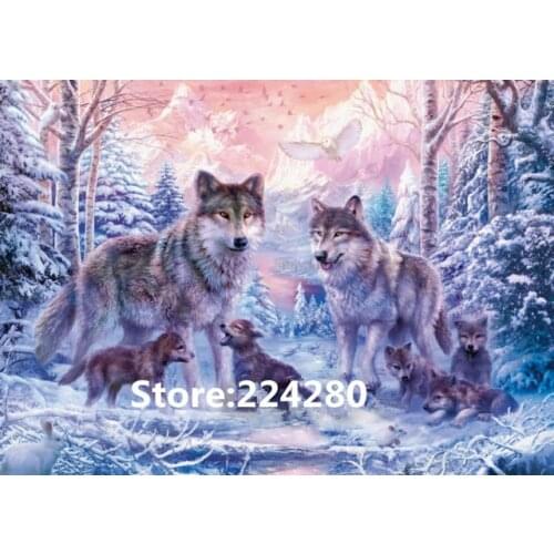 Needlework,Cross stitch,14CT Unprinted Bricolage For Embroidery kits Wolf animal snow Art Cross-Stitching,DIY Handmade decor