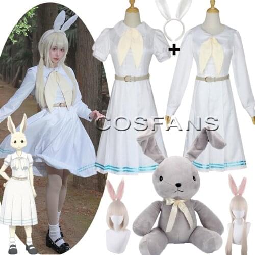 Anime Beastars Cosplay Costume Haru Cosplay Women School Uniform Costume Wig Rabbit Girl Japanese Cute Dress Wig shoes doll