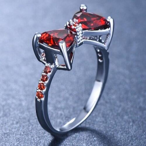 1pc Butterfly Shining Crystal Zircon Bow Ring Jewelry Vintage Rings For Women Engagement Ring Female Ladies Party Rings