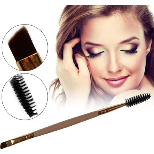 1pcs Eyelash Eyebrow Brush Makeup Brush Bamboo Handle Double Head Brush Pro Eye Lash Eye Brow Brush Cosmetic Makeup Beauty Tools
